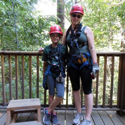 Photo before ziplining in California